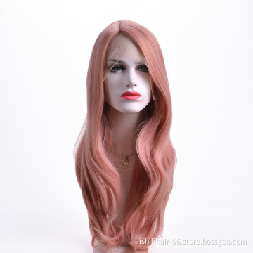 Aishili wholesale remy hair kinky straight colored hd 613 lace front synthetic wigs for black women